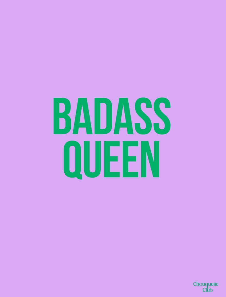 Badass Queen affiche (mauve et vert) affiche