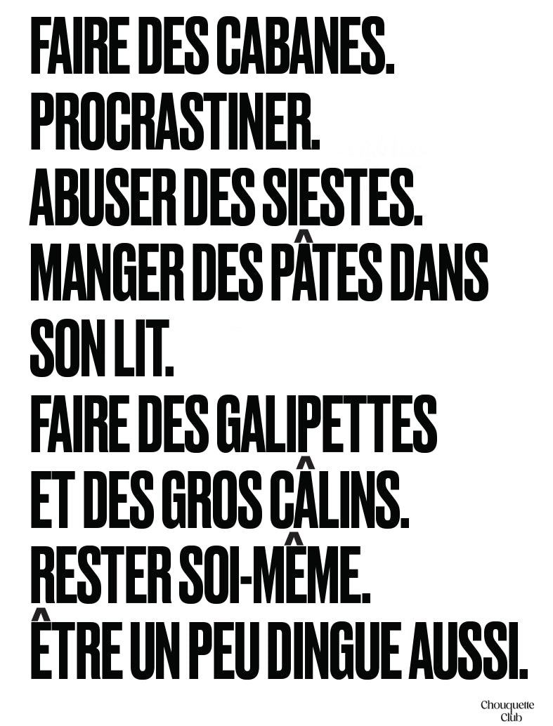 poster avec un mantra écrit dessus en noir et blanc