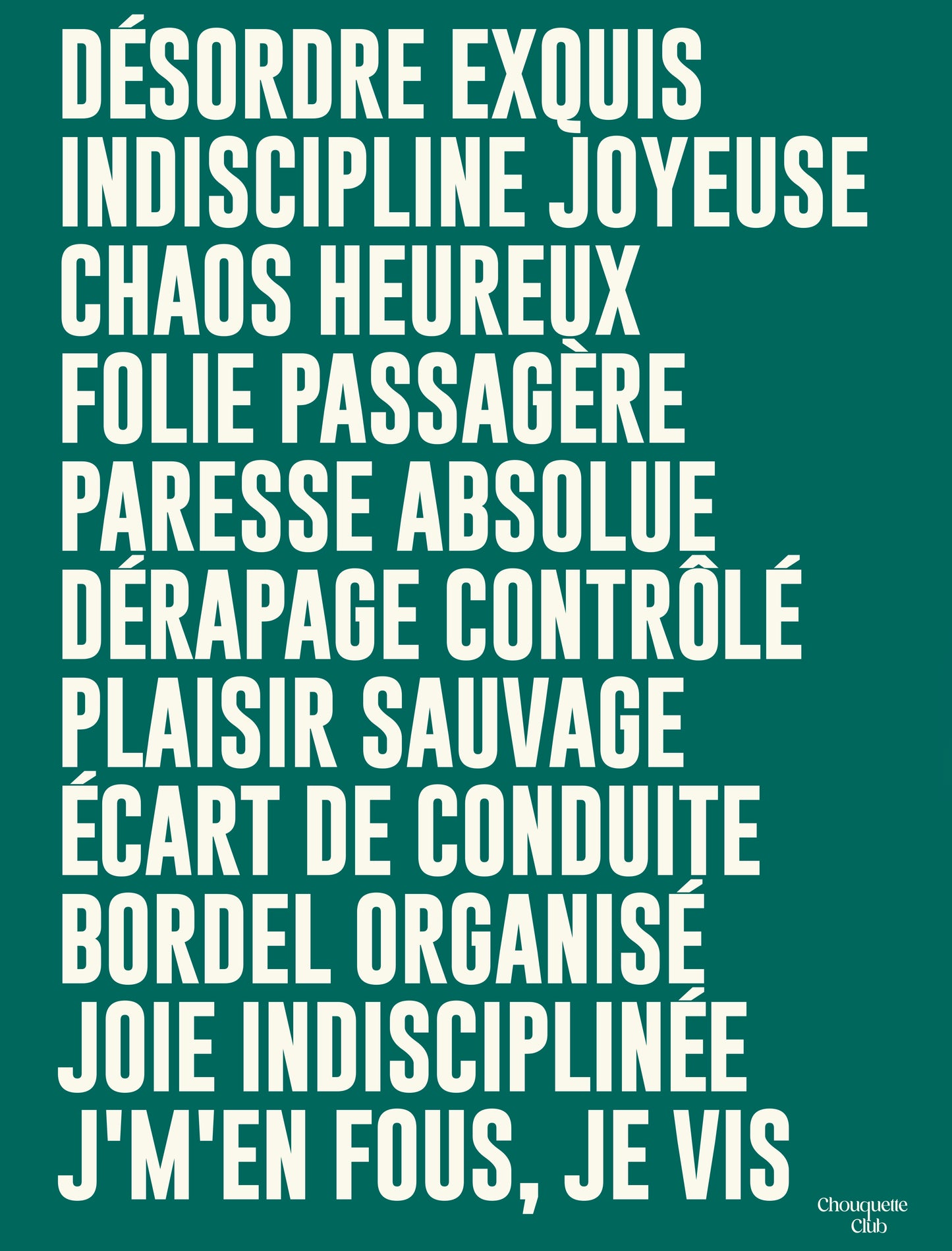 poster vert mantra chouquette club