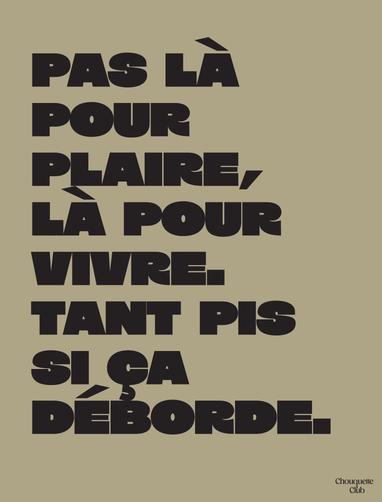 Poster mantra kaki et noir de chouquette club