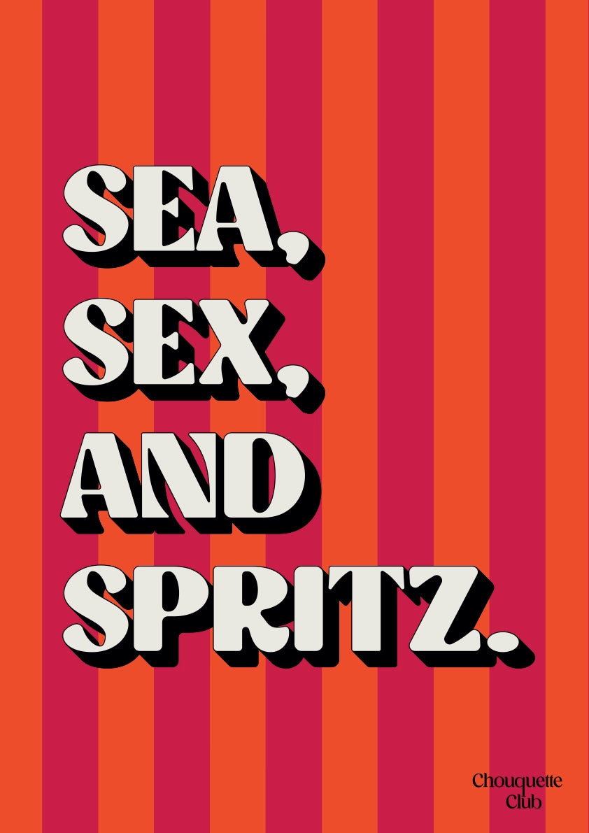 sex and spritz (orange et bordeaux) affiche