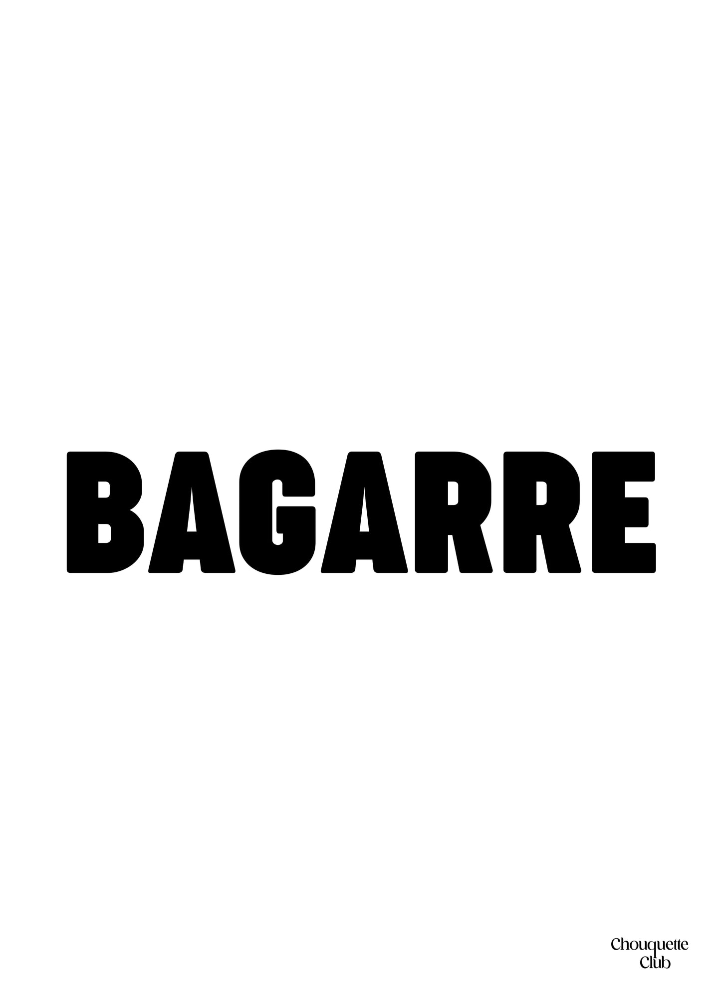 affiche "bagarre" écrit en noir et blanc