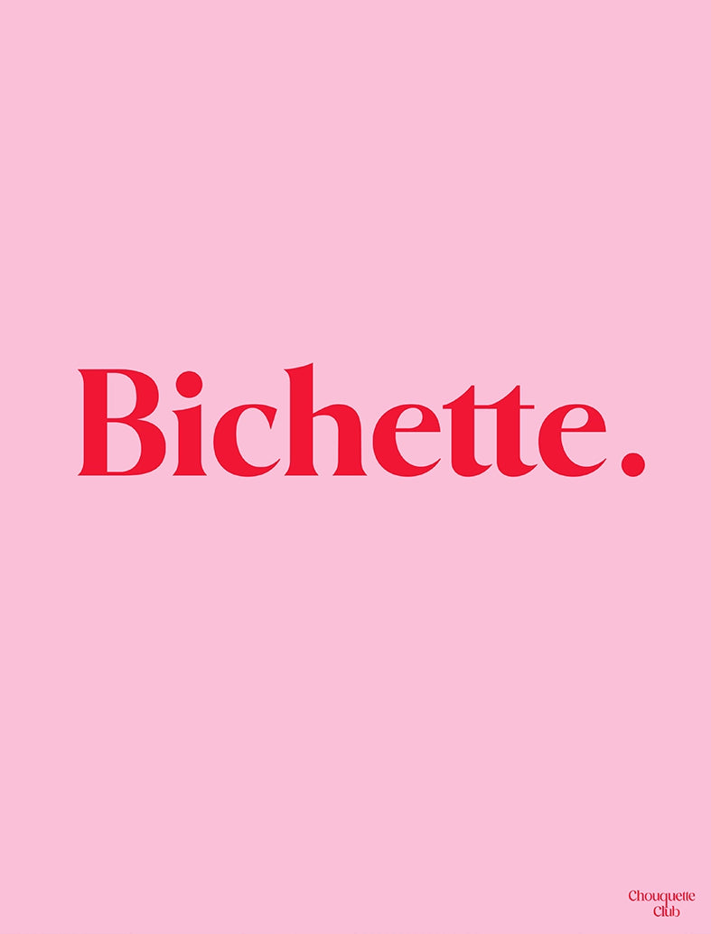 affiche bichette rose et rouge