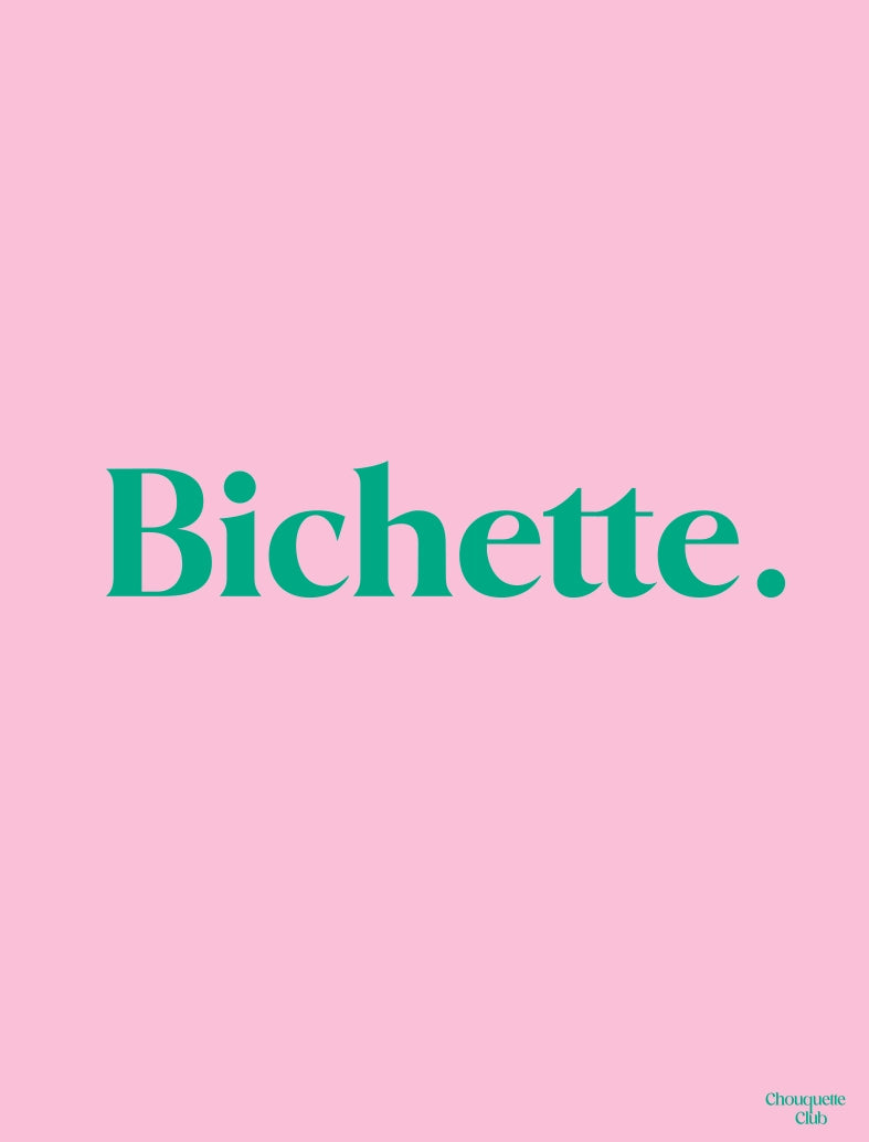 affiche chaton rose et vert