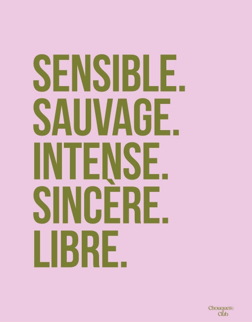 Sensible et sauvage affiche (rose et kaki)