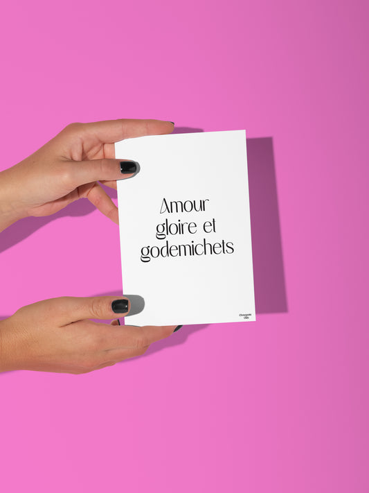 Carte postale "Amour, gloire et godemichets"