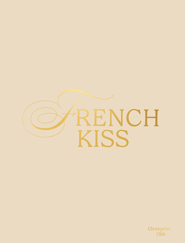 Affiche “French kiss" - lettrage doré fond beige