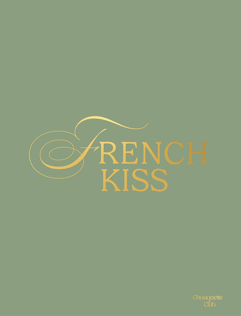 Affiche “French kiss" - lettrage doré fond kaki