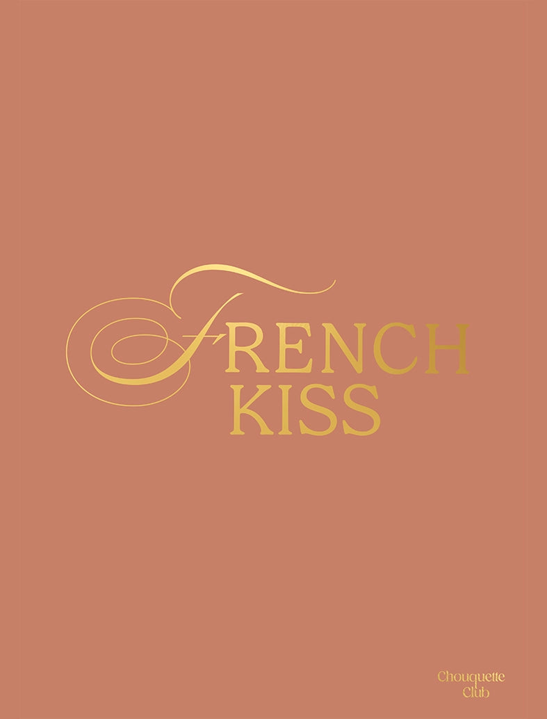 Affiche “French kiss" - lettrage doré fond terracota