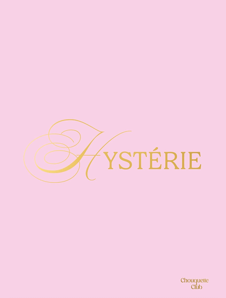 Affiche “Hystérie" - lettrage doré de Chouquette Club fond rose