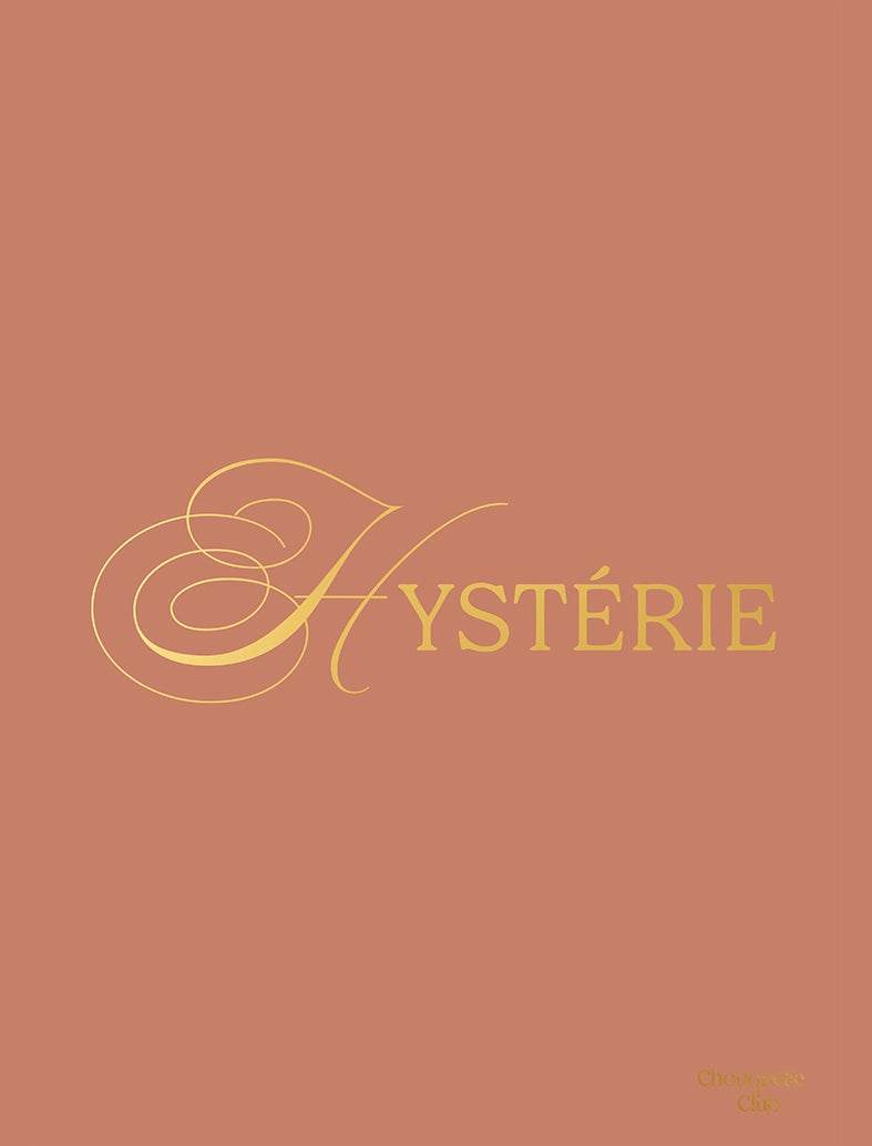 Affiche “Hystérie" - lettrage doré de Chouquette Club fond terracota