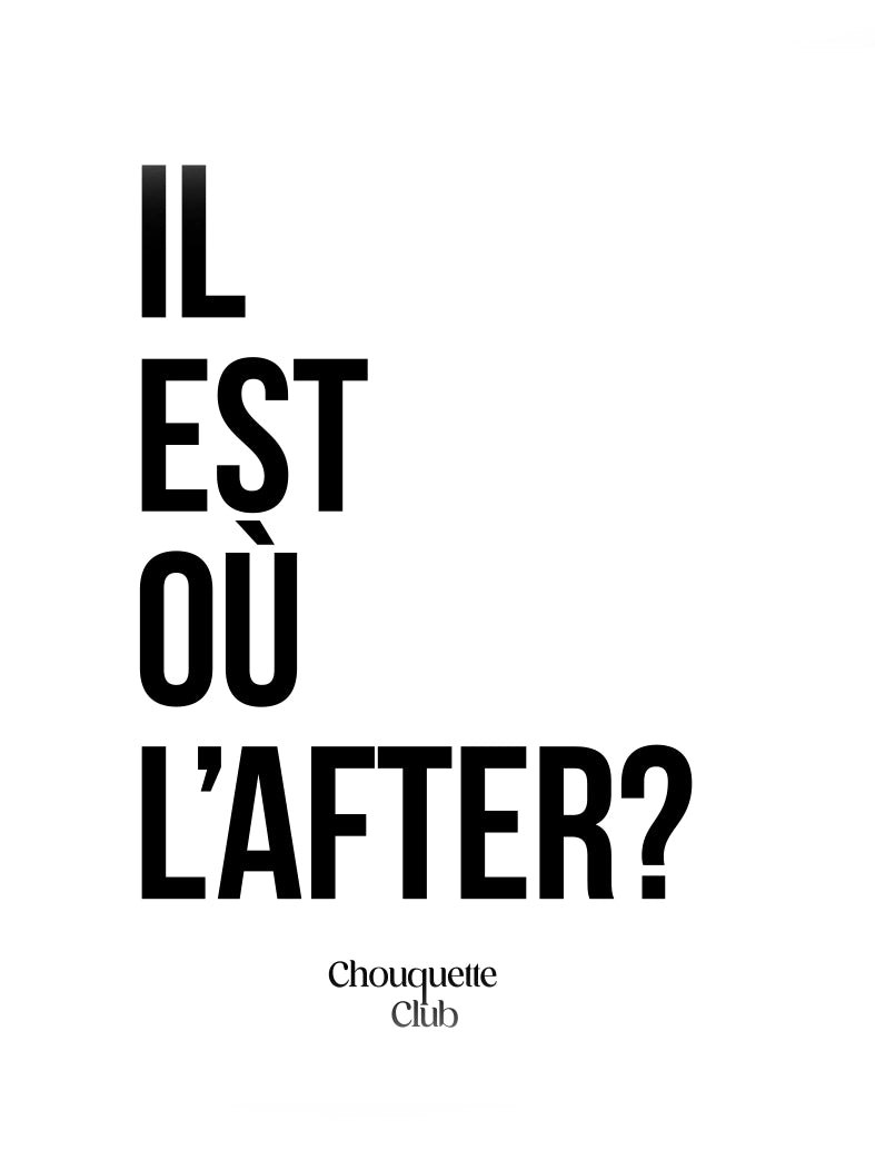 Mug "Il est où l'after?" noir et blanc