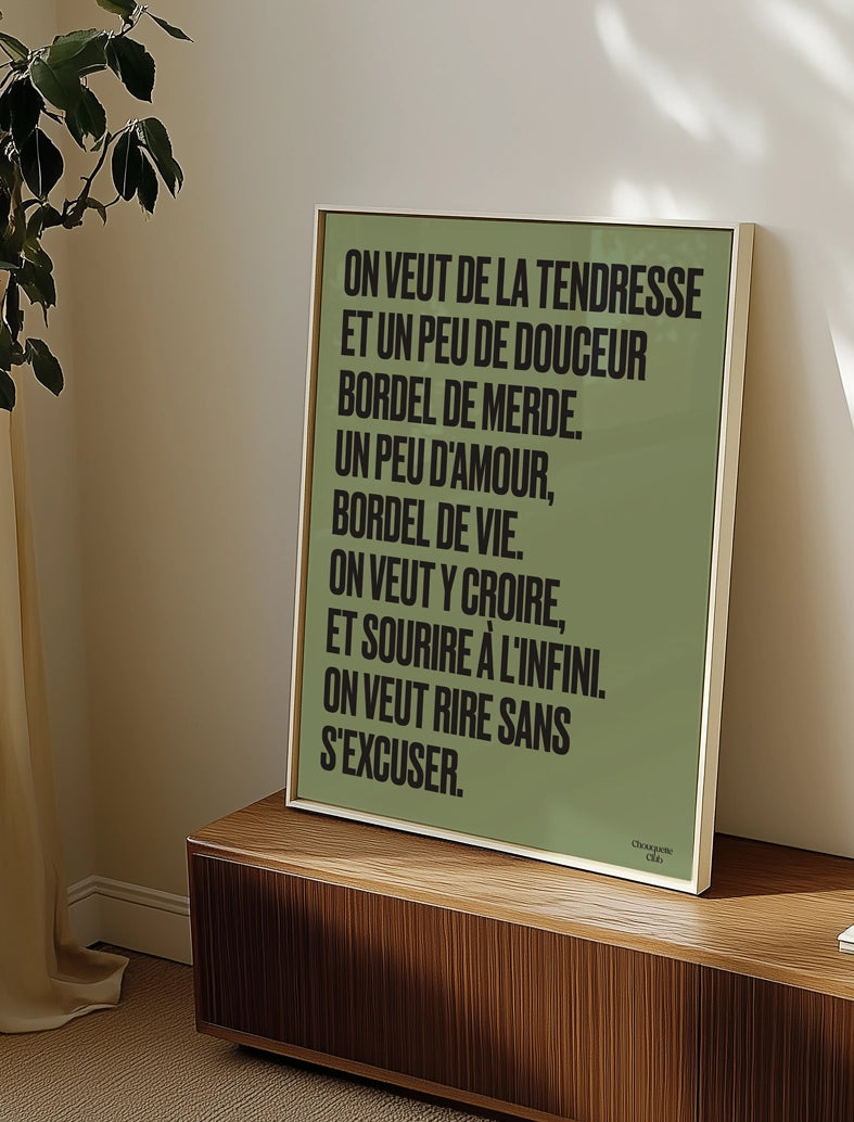 Mantra #2 – kaki et noir CHOUQUETTE CLUB ENCADRÉ