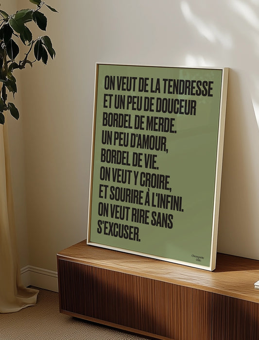 Mantra #2 – kaki et noir CHOUQUETTE CLUB ENCADRÉ