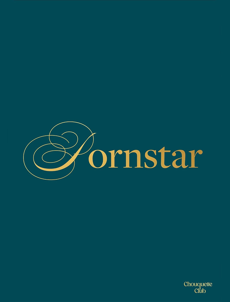 Affiche “Pornstar" - lettrage doré fond bleu canard