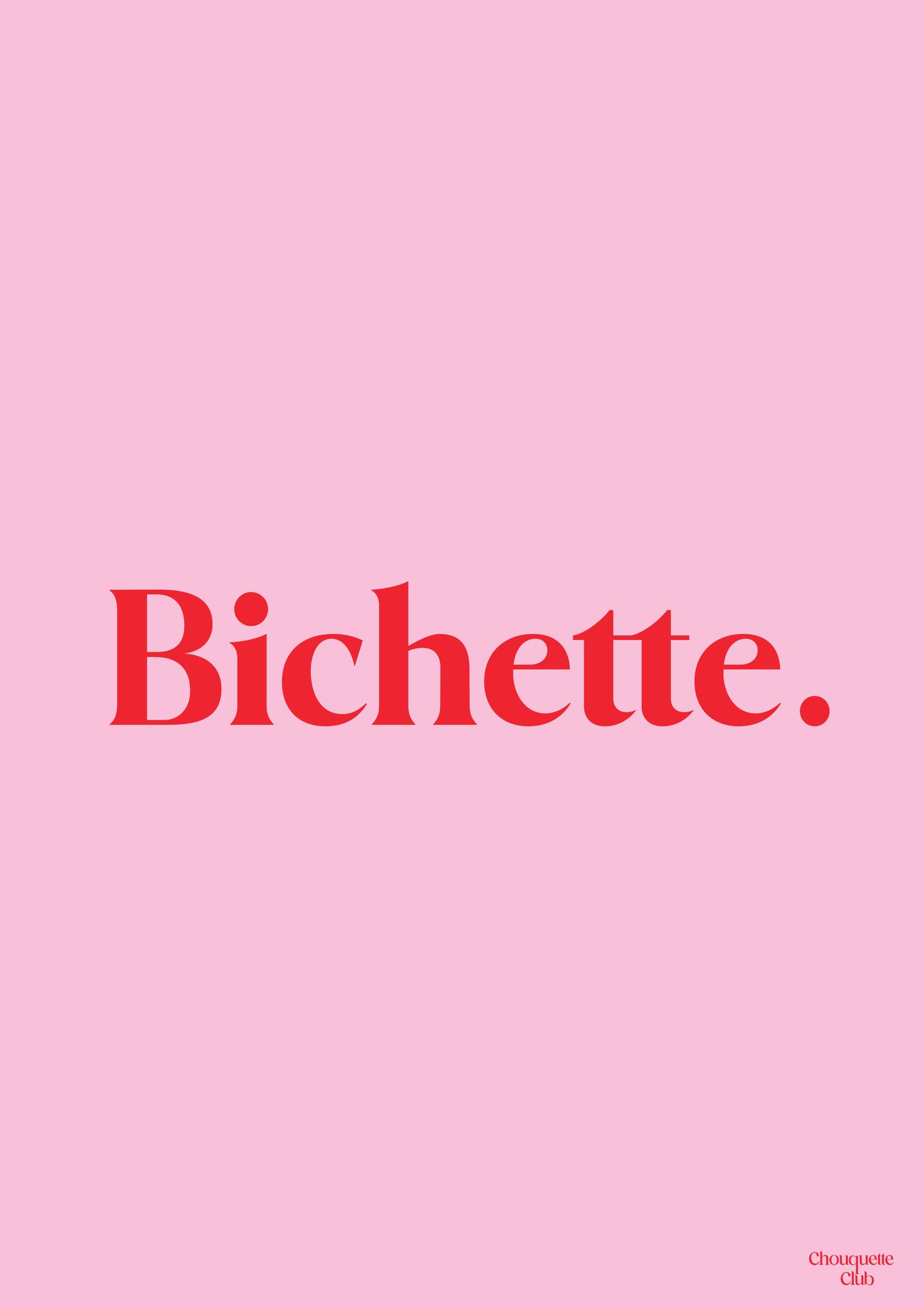 Carte postale Bichette rose et rouge