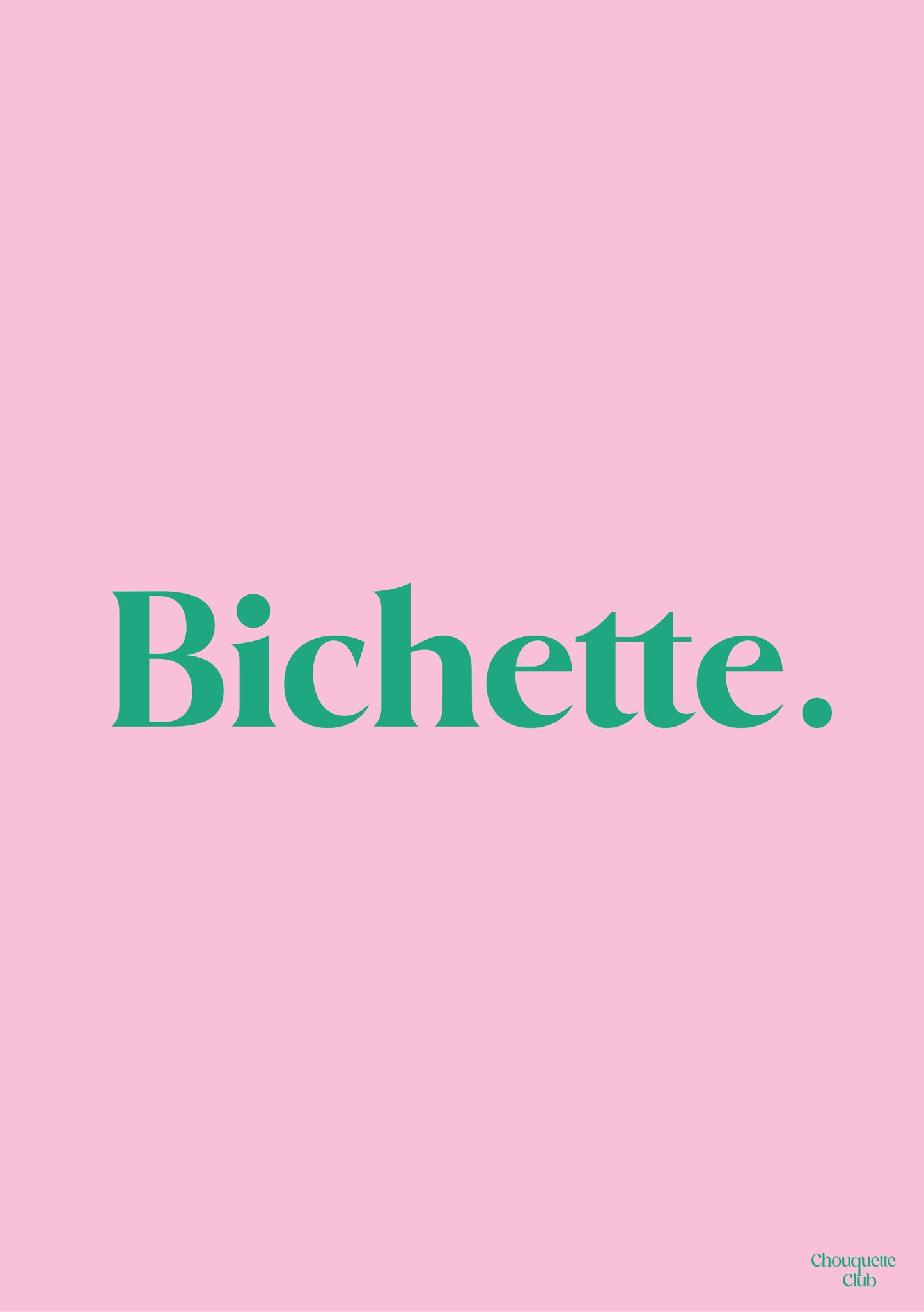 Carte postale Bichette rose et vert