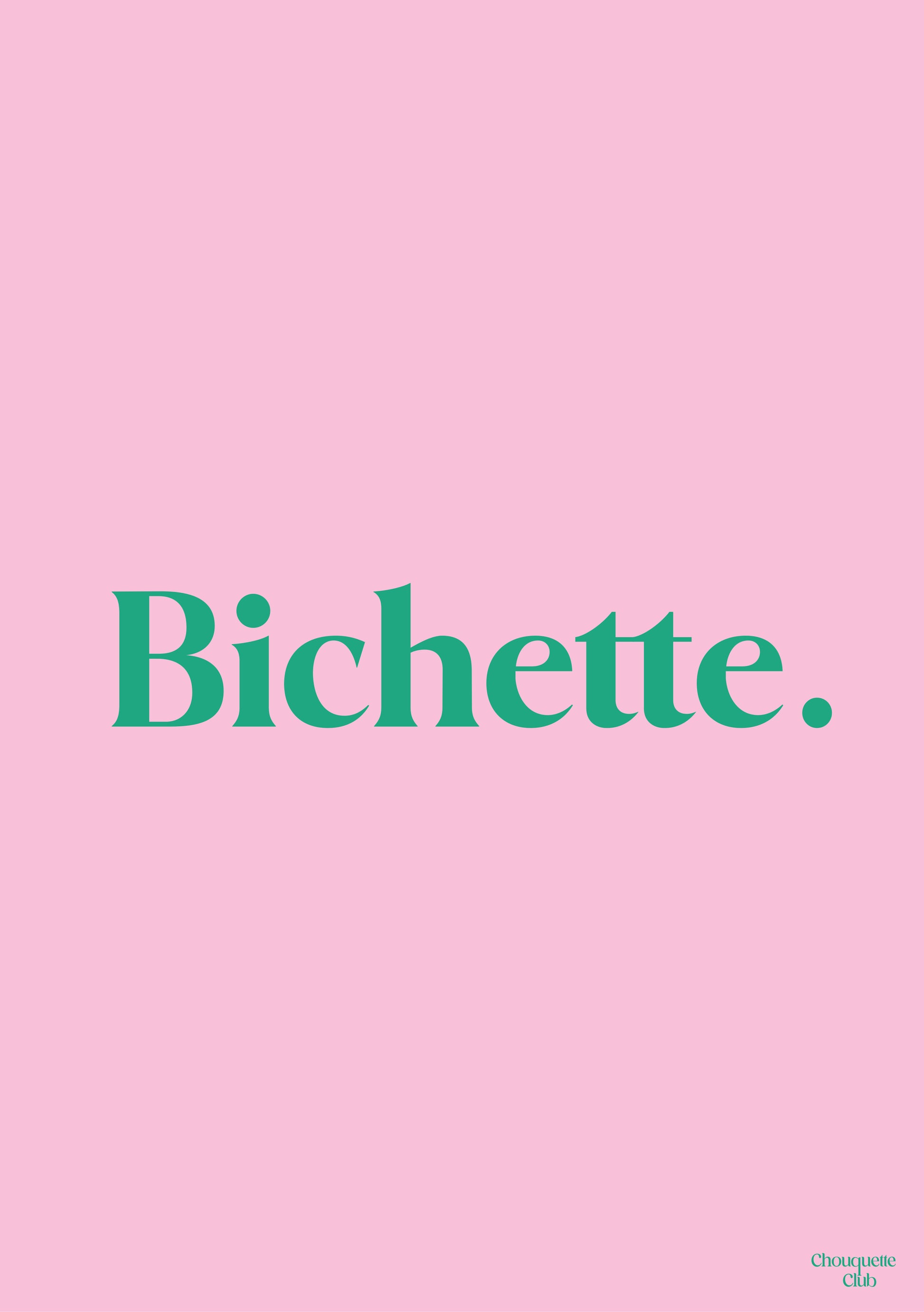 Carte postale Bichette rose et vert