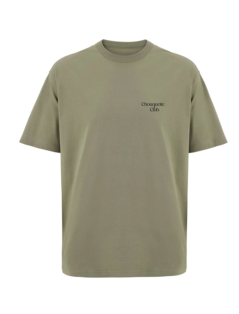 Tee-shirt homme "Boire manger chiller rire jouir" kaki