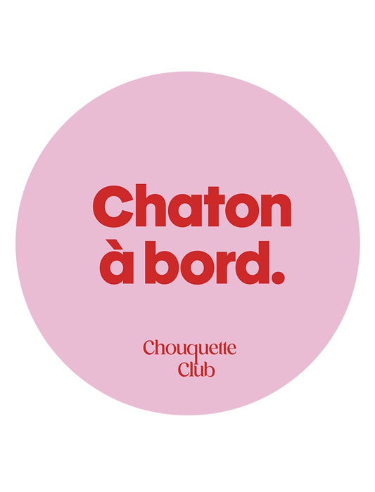 Sticker « Chaton à bord »  rose et rouge 