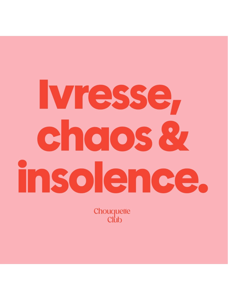 Mug "Ivresse, chaos et insolence" corail et rouge