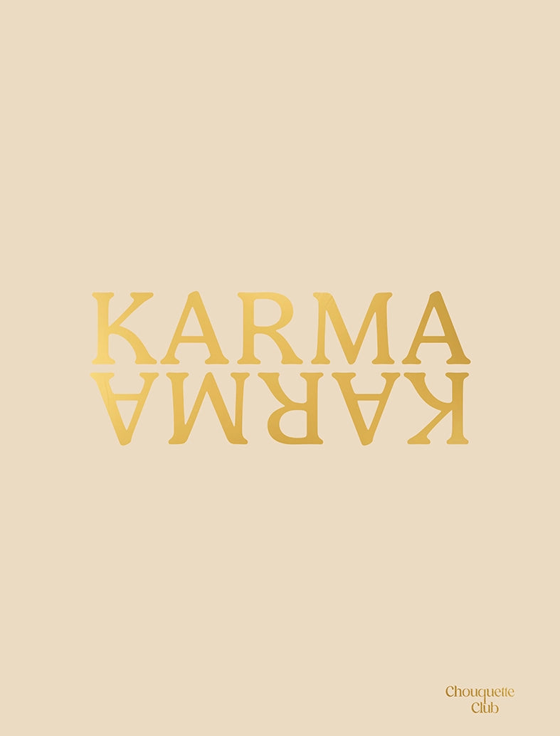 Affiche “Karma - lettrage doré fond beige de Chouquette Club