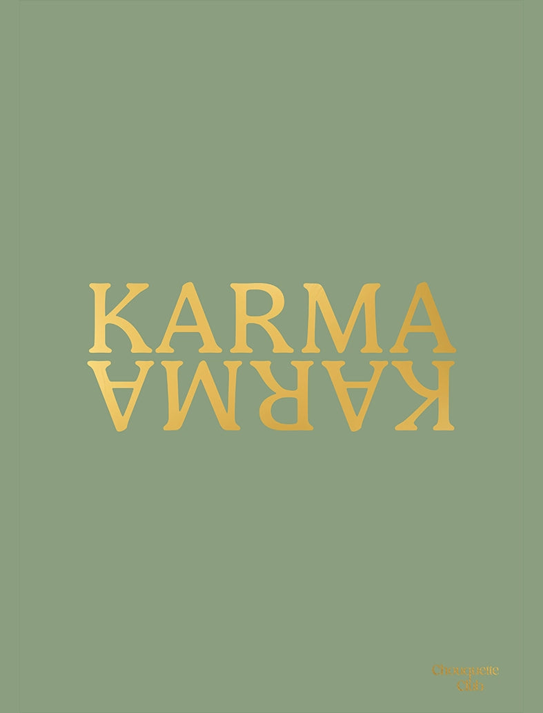 Affiche “Karma - lettrage doré fond kaki de Chouquette Club