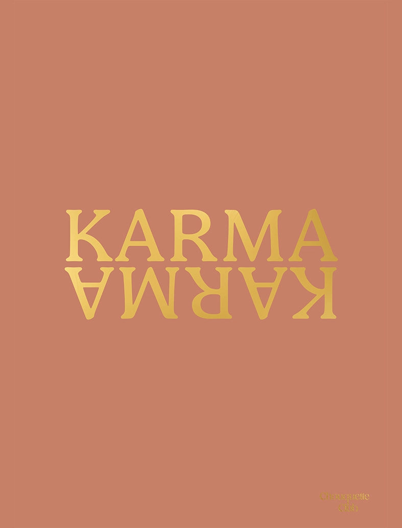 Affiche “Karma - lettrage doré fond terracota de Chouquette Club