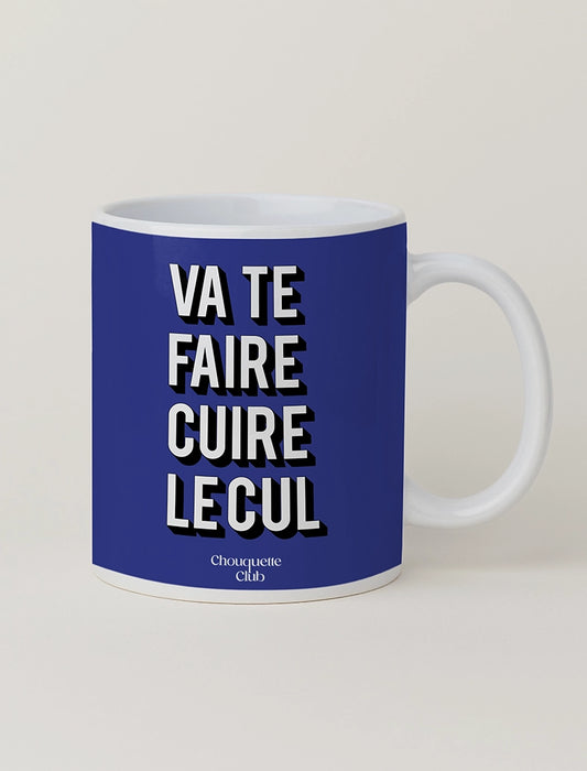 Mug "Va te faire cuire le cul" bleu éléctrique