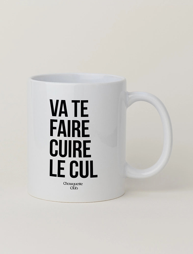 Mug "Va te faire cuire le cul" noir et blanc
