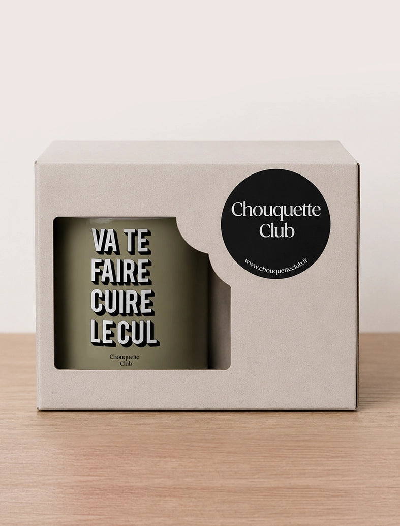 Mug "va te faire cuire le cul" kaki et noir Chouquette Club