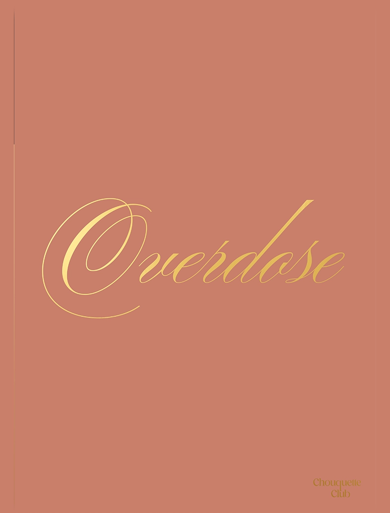 Affiche “Overdose" - lettrage doré fond terracota