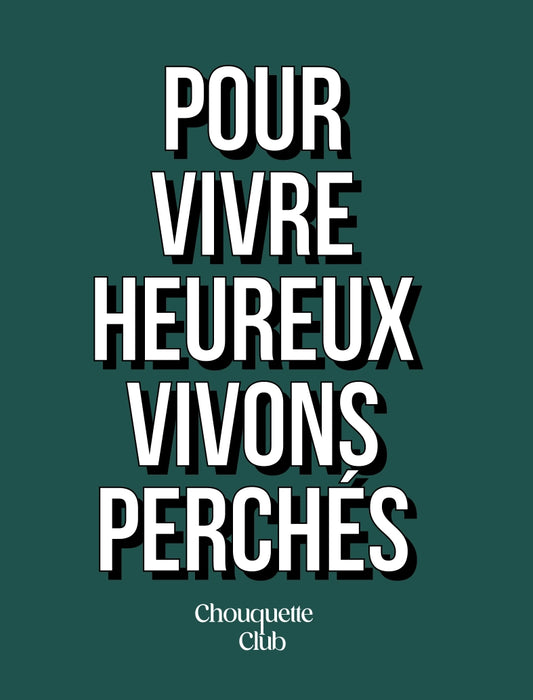 Mug "Pour vivre heureux vivons perchés" - Vert sapin