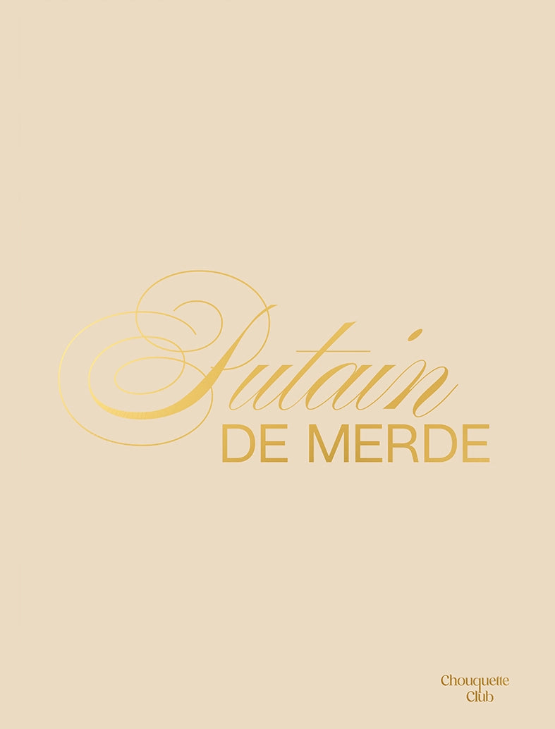 Affiche “Putain de merde" - lettrage doré fond beige