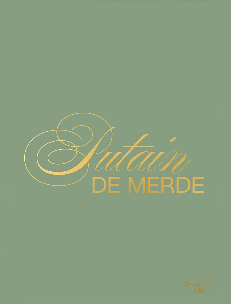 Affiche “Putain de merde" - lettrage doré fond kaki