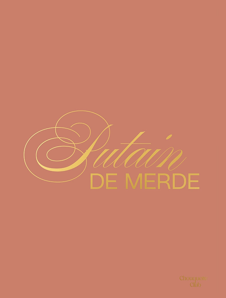 Affiche “Putain de merde" - lettrage doré fond terracota