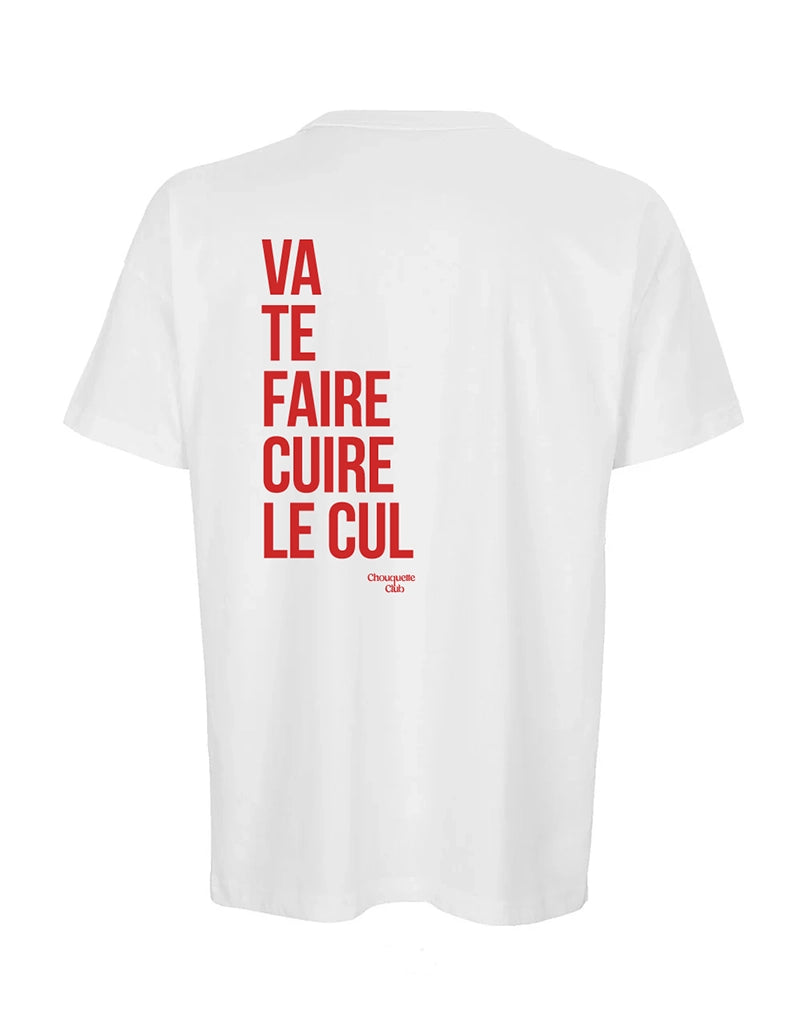 Tee-shirt homme "Va te faire cuire le cul" écriture rouge
